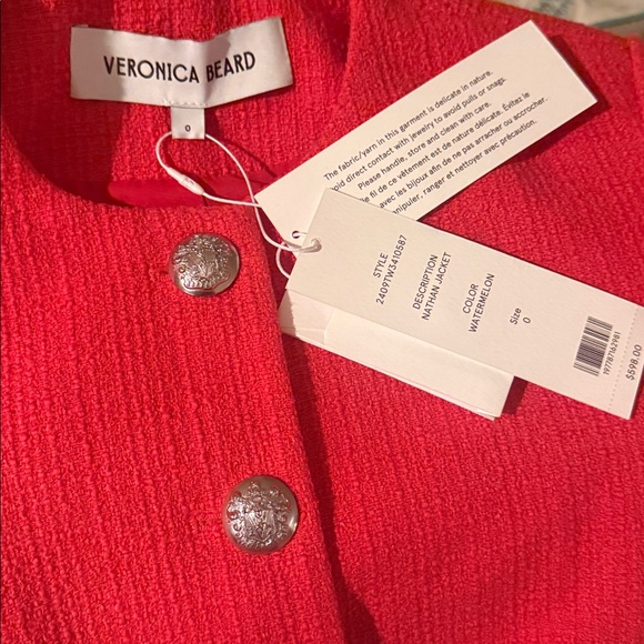 Veronica Beard Nathan Watermelon Red Jacket NWOT - Picture 8 of 8